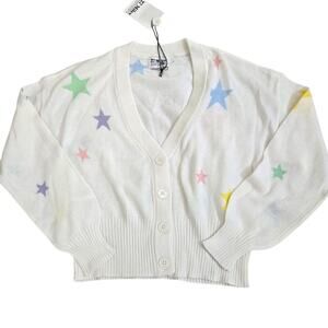 27 Miles Malibu Star Cardigan Size XS Precious Clouds Crop White NEW